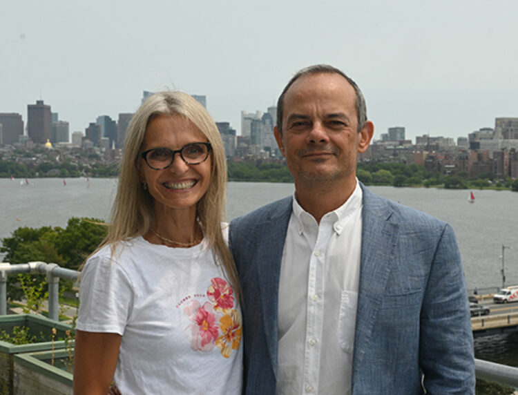 L-R : Flavia Cardarelli and Raul Radovitzky on the roof of McCormick Hall